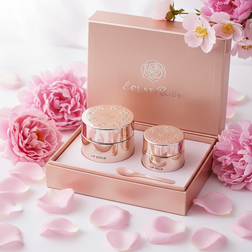 Rose Lip Care Set – Scrub & Balm Duo