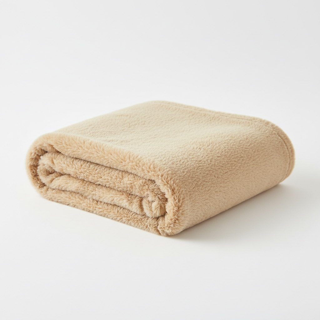 Soft Fleece Throw Blanket Warm Beige