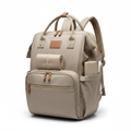 Baby Diaper Bag Backpack in beige with multiple pockets