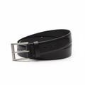 Classic Leather Belt Black Silver Buckle