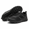 Black running sneakers on white background