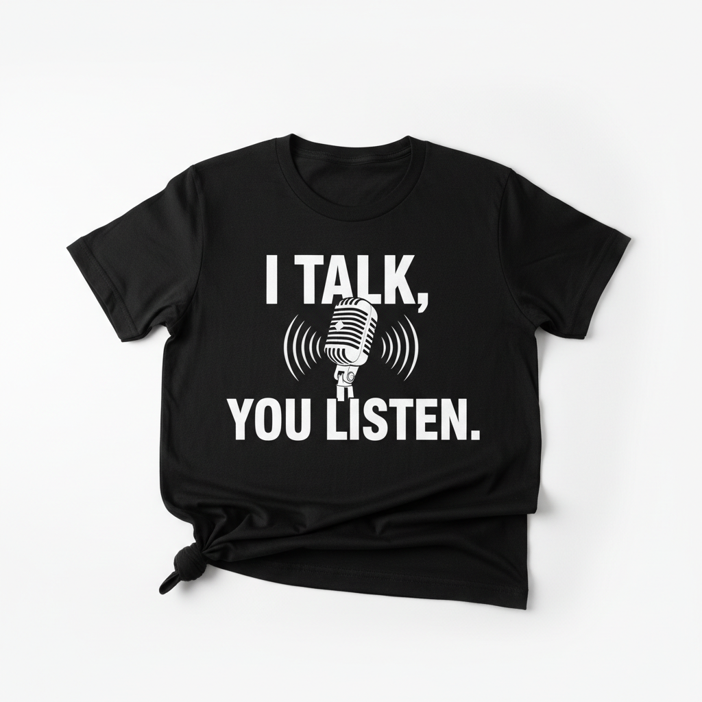Podcaster T-Shirt – I Talk, You Listen
